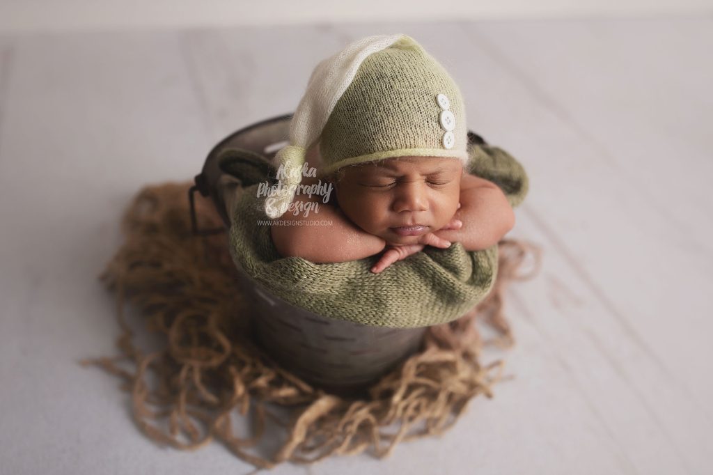 Newborn Baby Boy in green